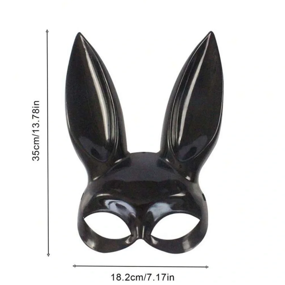 1 Pc Masquerade Bunny Mask, Fun Bunny Half Face Adult Mask, Halloween Costume